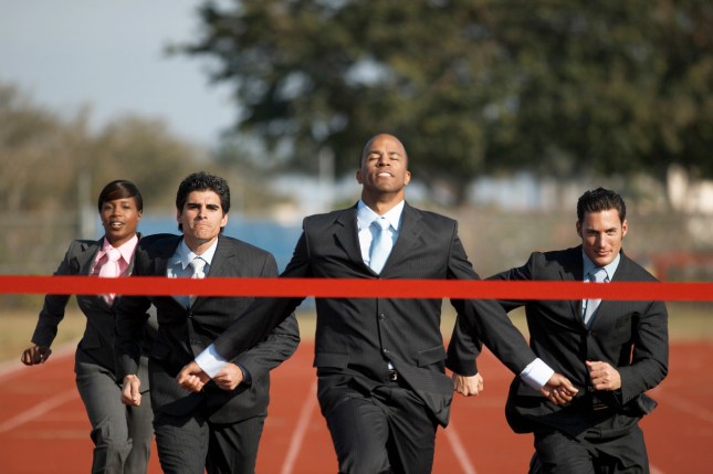 Business Executives Running in a Race